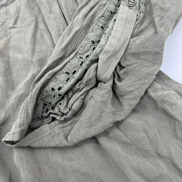 Knox Rose Army Green Front Tie Eyelet Button Down 2XL - Picture 2 of 4